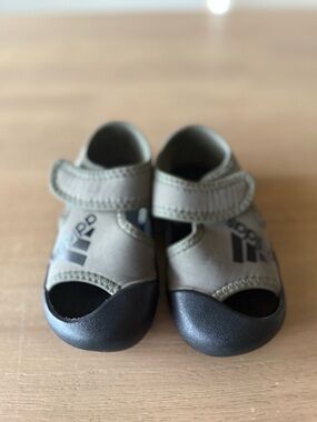 adidas Kids Olive Green and Black Closed-Toe Sandals